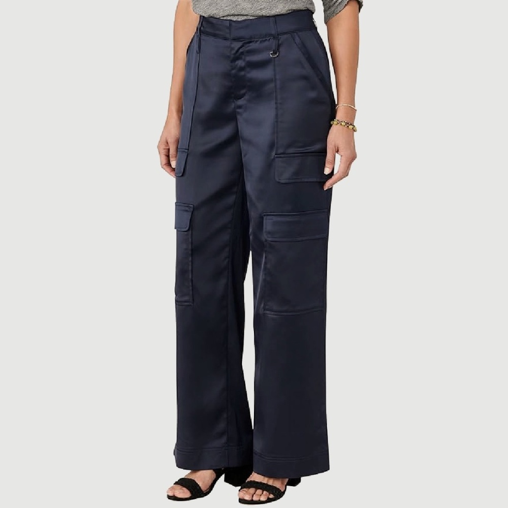 Democracy Navy Wide-Leg Cargo Pants